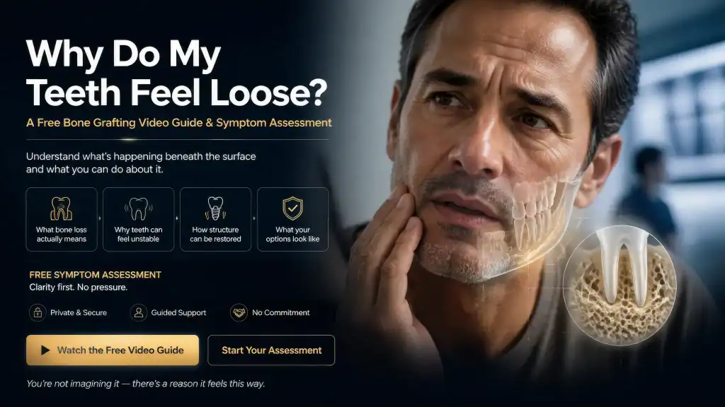 Gum recession and loose teeth assessment for periodontal health concerns.
