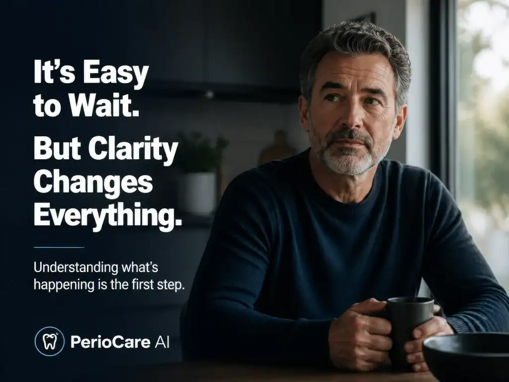 Receding gums and dental health concerns, with Peridontal Care AI solutions.