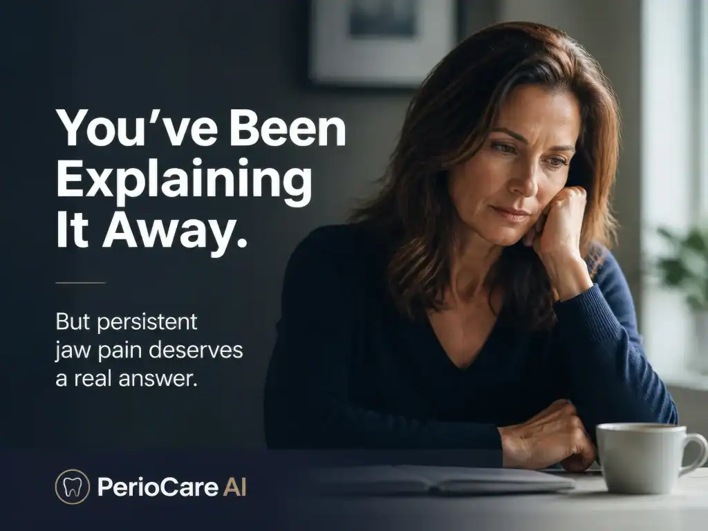 Receding gums and dental health concerns addressed with Peridontal Care AI technology.