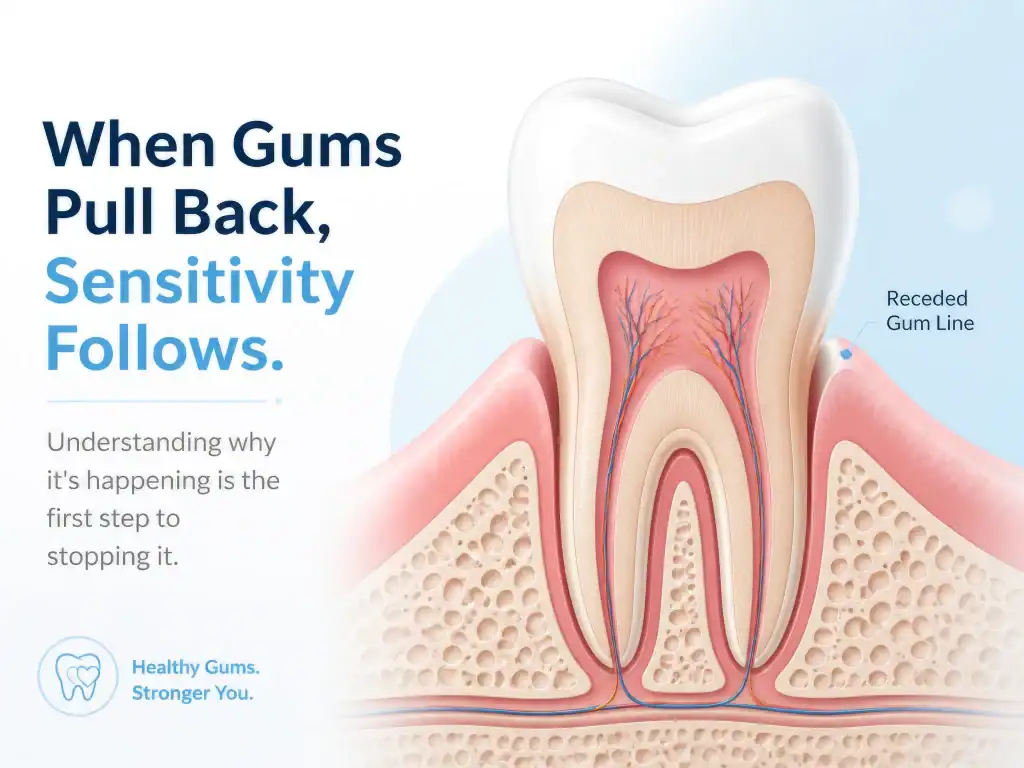 Swollen gums with redness and inflammation indicating periodontal issues.