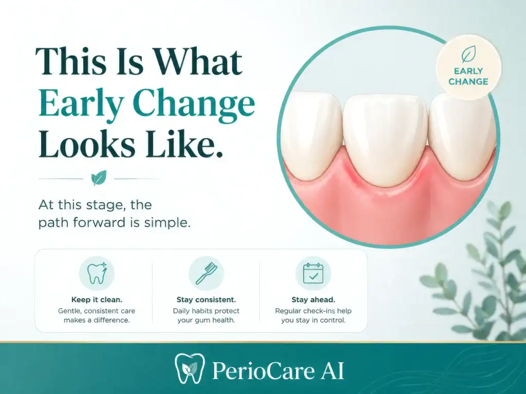 Healthy gums showing early signs of periodontal change, emphasizing the importance of early detectio.
